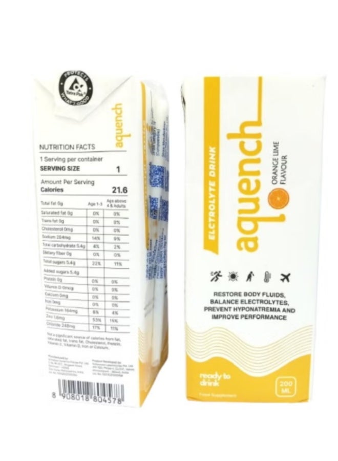 Aquench Electrolyte Drink Orange Lime Flavour